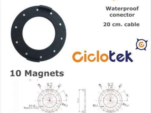Sensor de pedaleo + disco de 10 imanes waterproof para hollotech Ciclotek