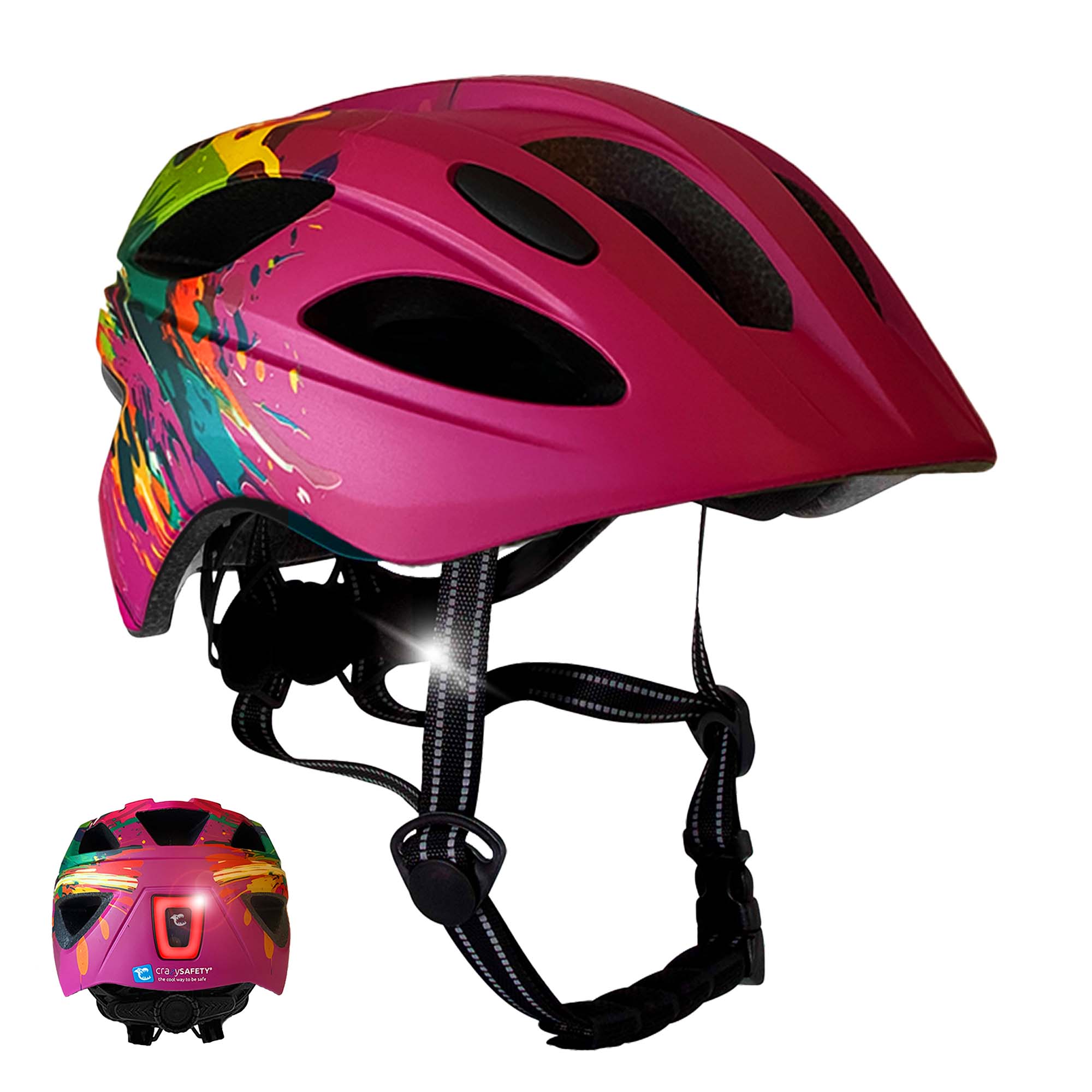 Casco De Bicicleta Cool Splash Rosa Crazy Safety